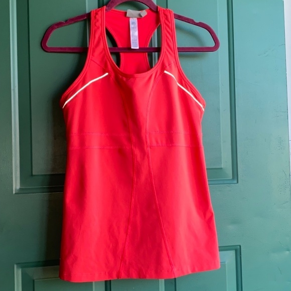 Athleta size large hot pink ladies athletic top built in bra - Picture 2 of 11